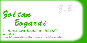 zoltan bogardi business card